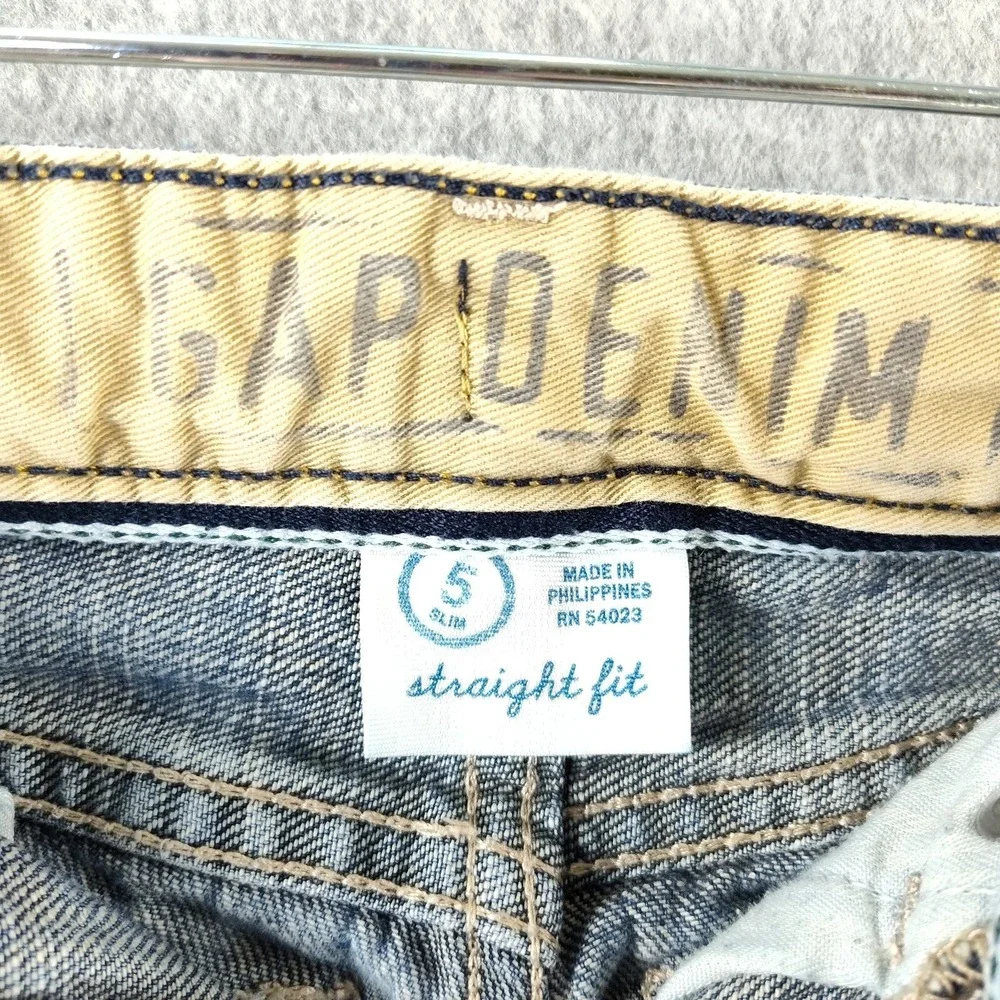 ✅👖🚨Vintage GAP Straight Fit Slim Blue Jeans Boy Size 5 Uncommon Look 📸SEE📏📸